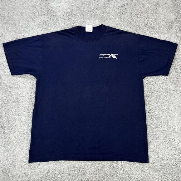 Atlas Van Lines World Class Moving Vtg T Shirt Sz L 90s Ballard Storage Transfer - Picture 1 of 10